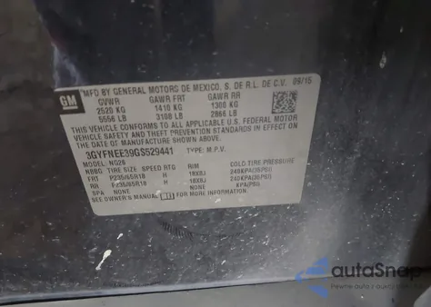 2016 Cadillac Srx Luxury Collection from USA, damaged, VIN 3GYFNEE39GS529441